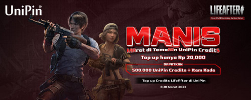 Promo MANIS – Maret di Temenin UniPin Credits! Dapatkan 500RB + Kode Item dengan Top Up Game LifeAfter
